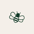 Minimalistisches Bienen-Icon in dunkler Linienzeichnung auf hellem Hintergrund – Symbol für natürliche Supplements mit hoher Bioverfügbarkeit. Perfekt für Biohacking, Gesundheit und nachhaltige Nährstoffaufnahme.